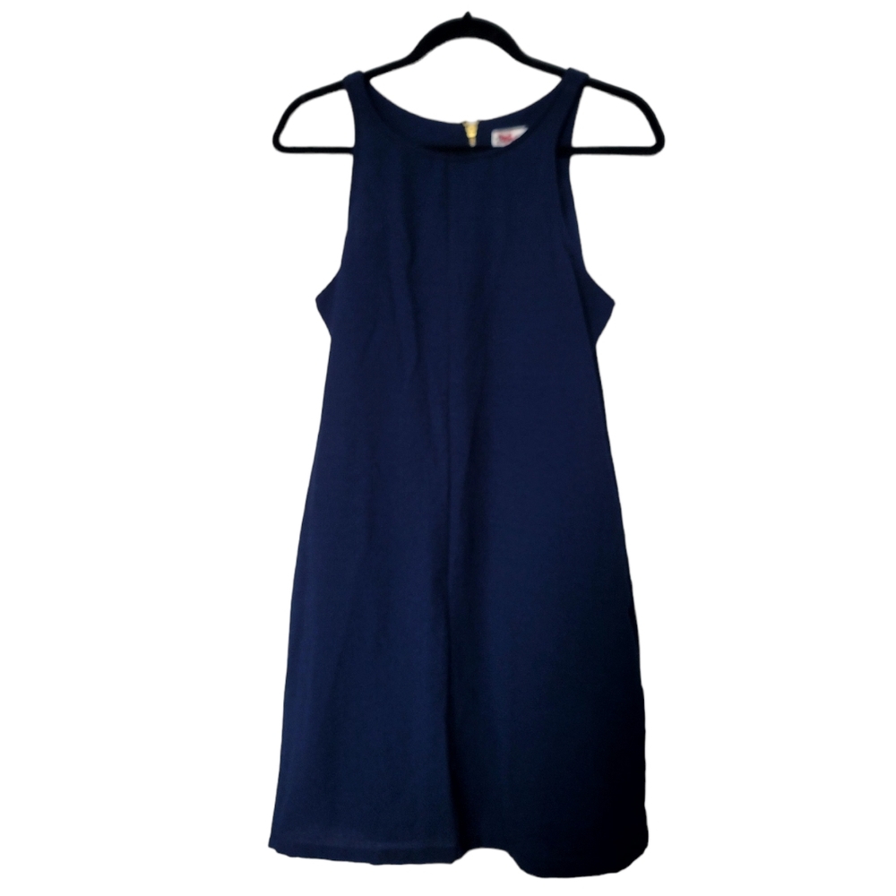 Brigitte Bailey Crepe Tank A-Line w/Pockets Dress Navy
